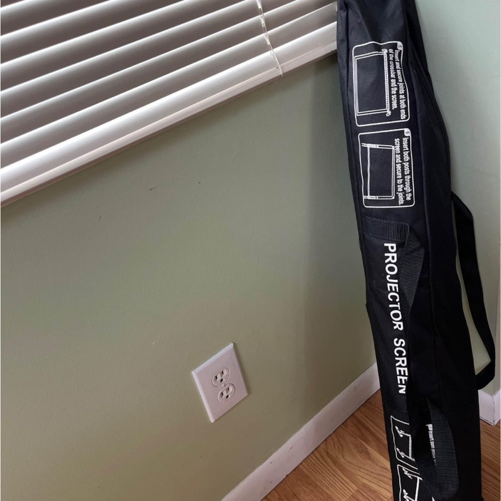 Black Projector Screen with Carrying Case